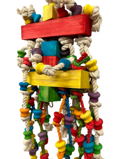 Parrot-Supplies Chewtastic Wood & Rope Large Parrot Toy